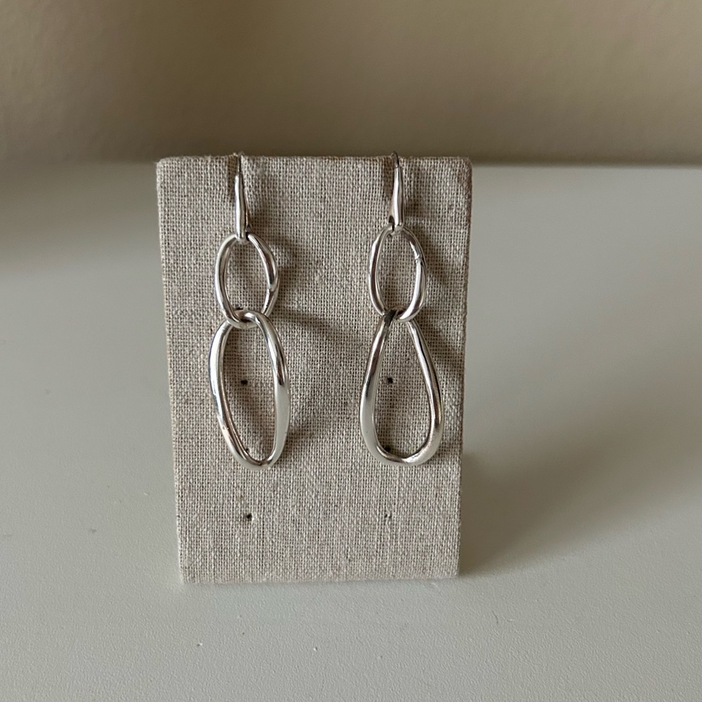Stella & Dot Silver Odette Link Earrings